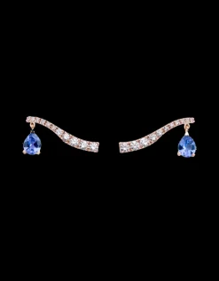 GOLD & ROSES PENDIENTES SASA CRAWLER TANZANITAS