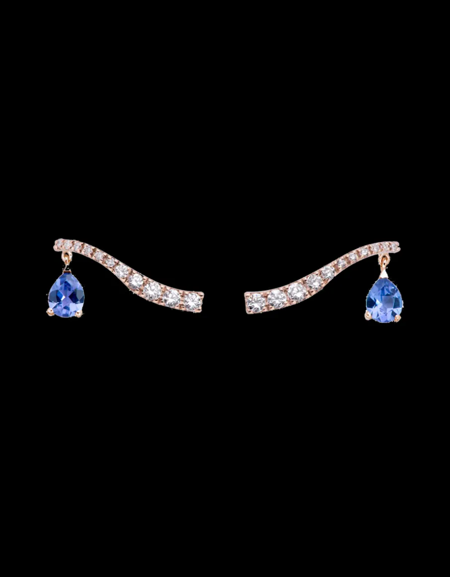 GOLD & ROSES PENDIENTES SASA CRAWLER TANZANITAS